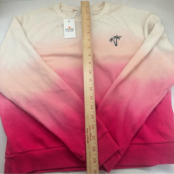 Marine Layer Ombre Pink and Cream Sweatshirt/Longsleeve. Size: Small Ladies - Picture 10 of 11